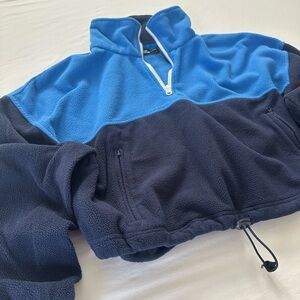 SHEIN Blue and Black Colorblock Sweatshirt